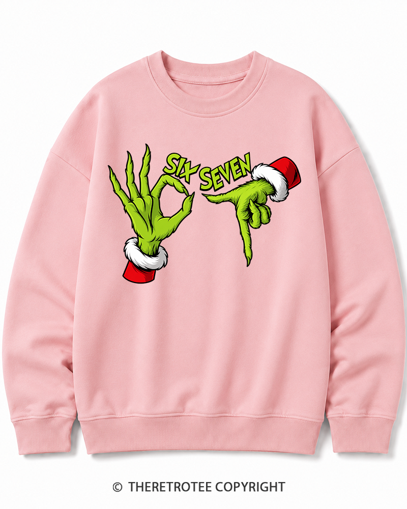 TheRetroTee Six Seven Vintage  Christmas Cotton Sweatshirt