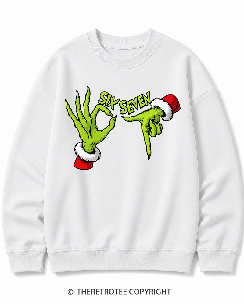 TheRetroTee Six Seven Vintage  Christmas Cotton Sweatshirt