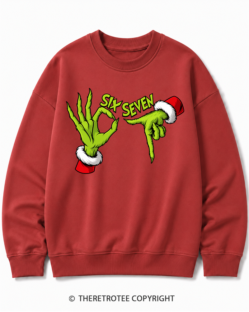 TheRetroTee Six Seven Vintage  Christmas Cotton Sweatshirt