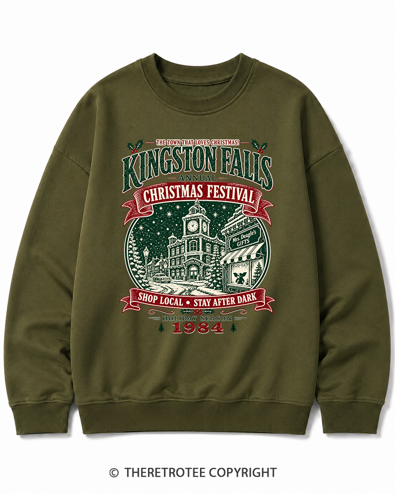 TheRetroTee The Town That Loves Christmas 1980s Christmas Cotton Sweatshirt