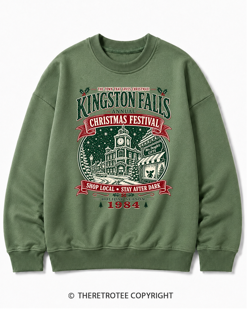 TheRetroTee The Town That Loves Christmas 1980s Christmas Cotton Sweatshirt