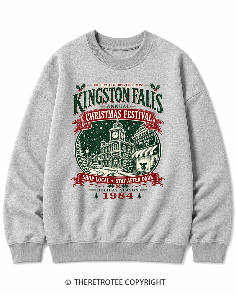TheRetroTee The Town That Loves Christmas 1980s Christmas Cotton Sweatshirt