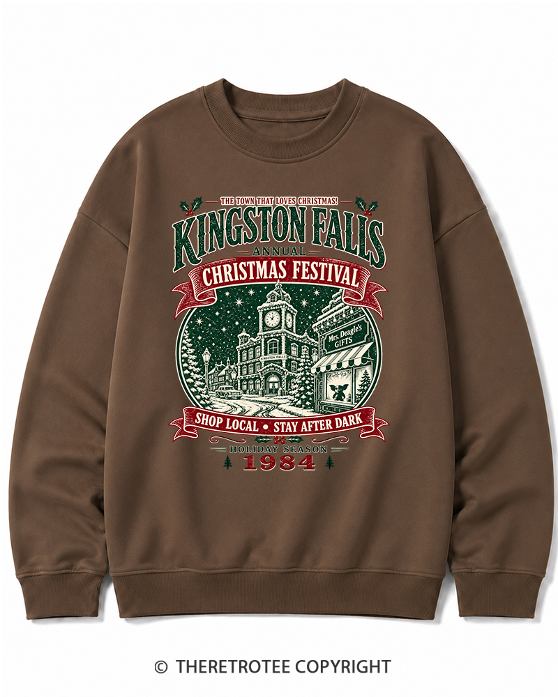 TheRetroTee The Town That Loves Christmas 1980s Christmas Cotton Sweatshirt