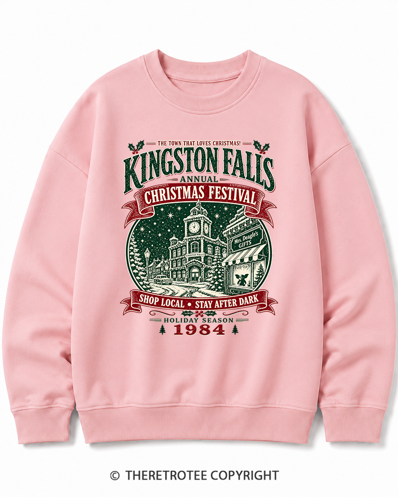 TheRetroTee The Town That Loves Christmas 1980s Christmas Cotton Sweatshirt