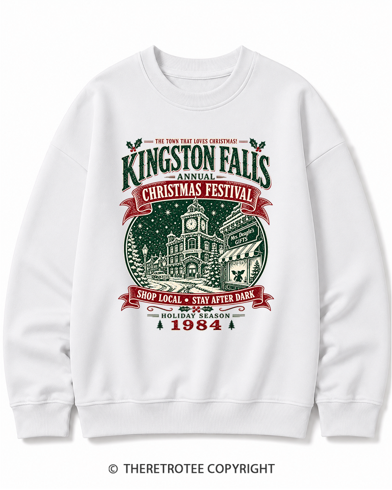 TheRetroTee The Town That Loves Christmas 1980s Christmas Cotton Sweatshirt