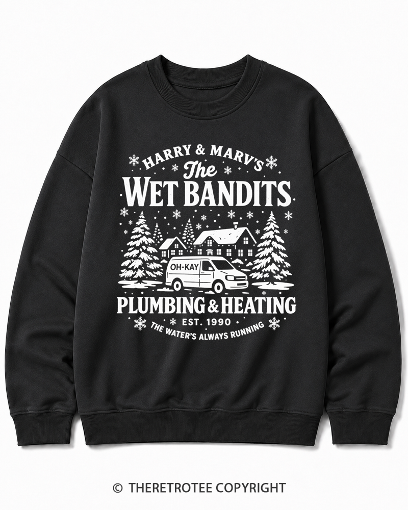 TheRetroTee The Wet Bandits 1990s Christmas Cotton Sweatshirt