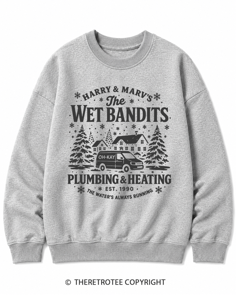 TheRetroTee The Wet Bandits 1990s Christmas Cotton Sweatshirt