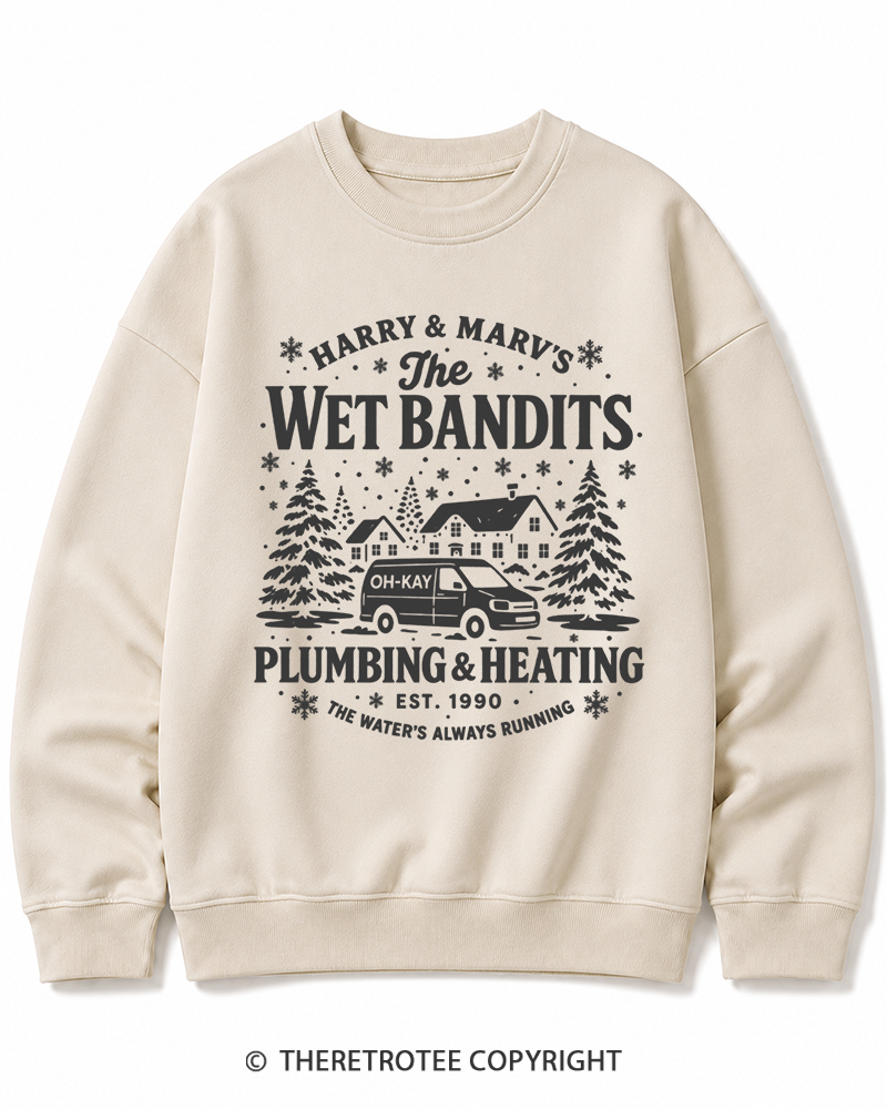 TheRetroTee The Wet Bandits 1990s Christmas Cotton Sweatshirt