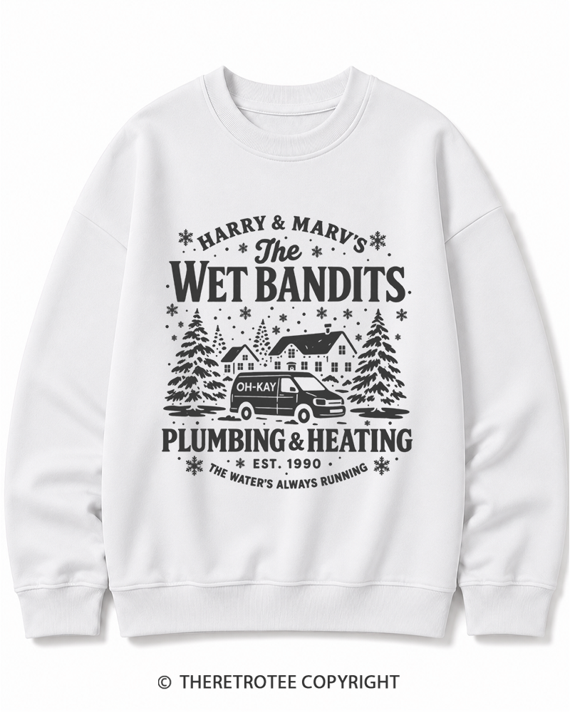 TheRetroTee The Wet Bandits 1990s Christmas Cotton Sweatshirt