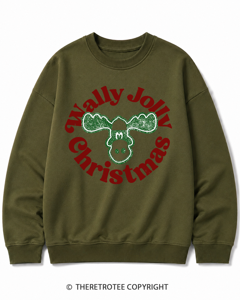 TheRetroTee Wally Jolly Christmas 1980s Christmas Cotton Sweatshirt