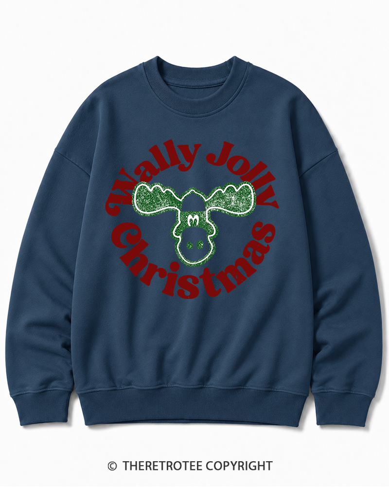 TheRetroTee Wally Jolly Christmas 1980s Christmas Cotton Sweatshirt