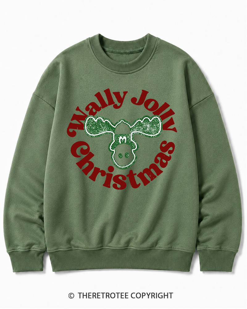 TheRetroTee Wally Jolly Christmas 1980s Christmas Cotton Sweatshirt