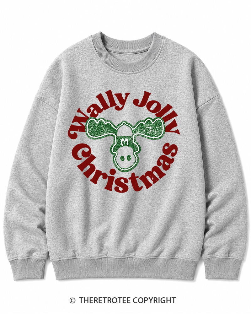 TheRetroTee Wally Jolly Christmas 1980s Christmas Cotton Sweatshirt