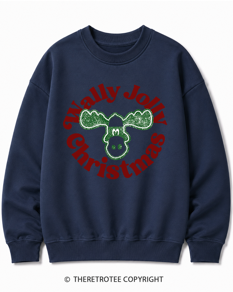 TheRetroTee Wally Jolly Christmas 1980s Christmas Cotton Sweatshirt