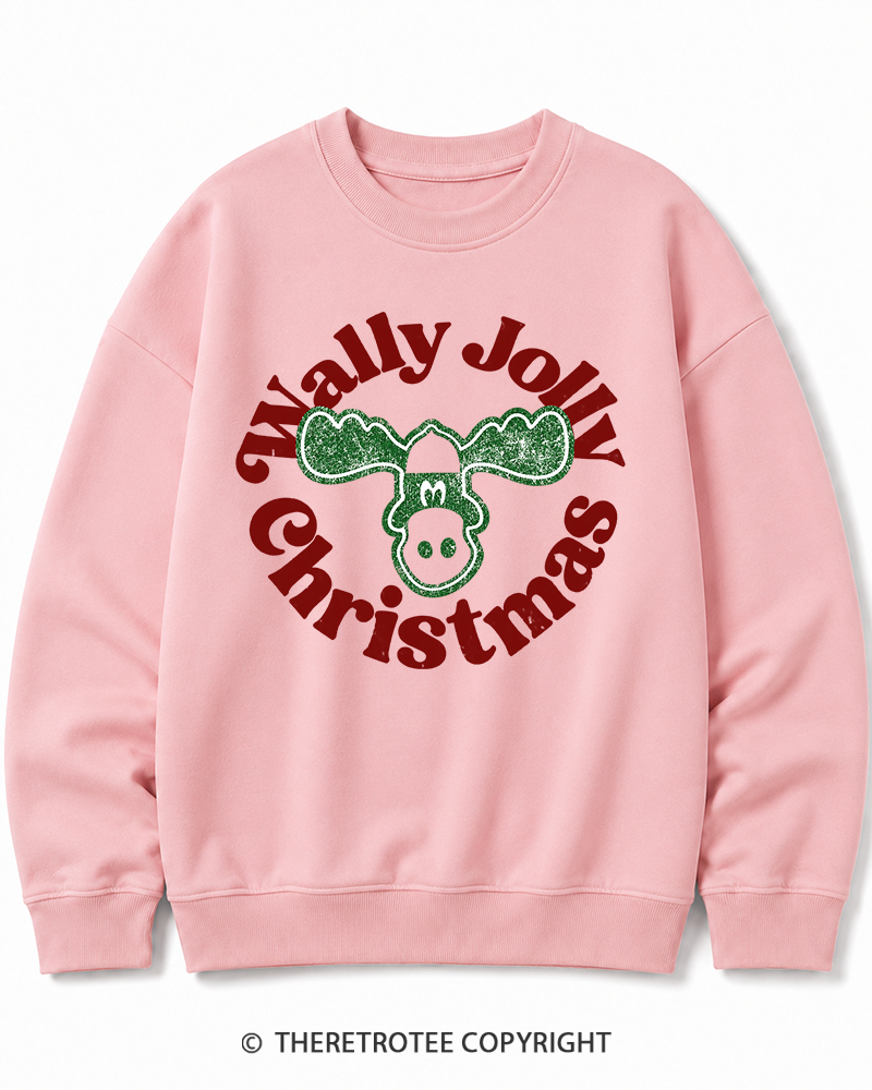 TheRetroTee Wally Jolly Christmas 1980s Christmas Cotton Sweatshirt