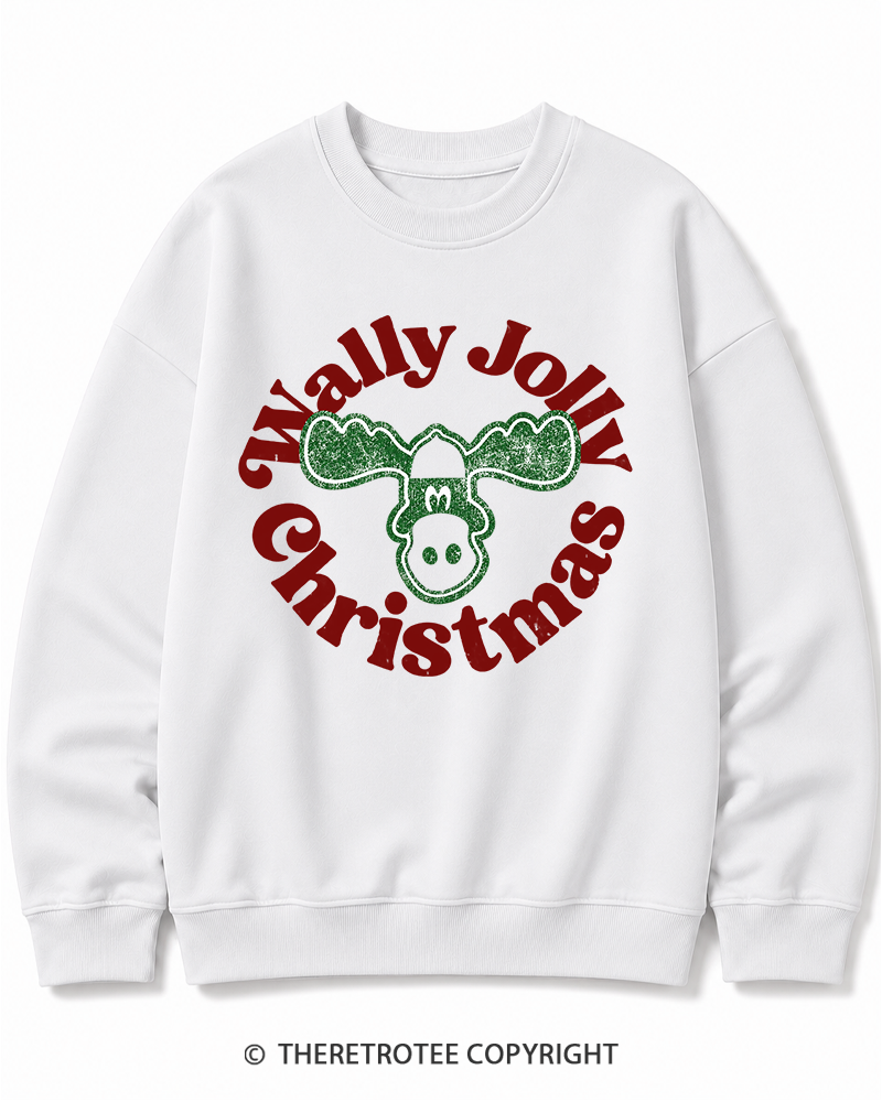 TheRetroTee Wally Jolly Christmas 1980s Christmas Cotton Sweatshirt
