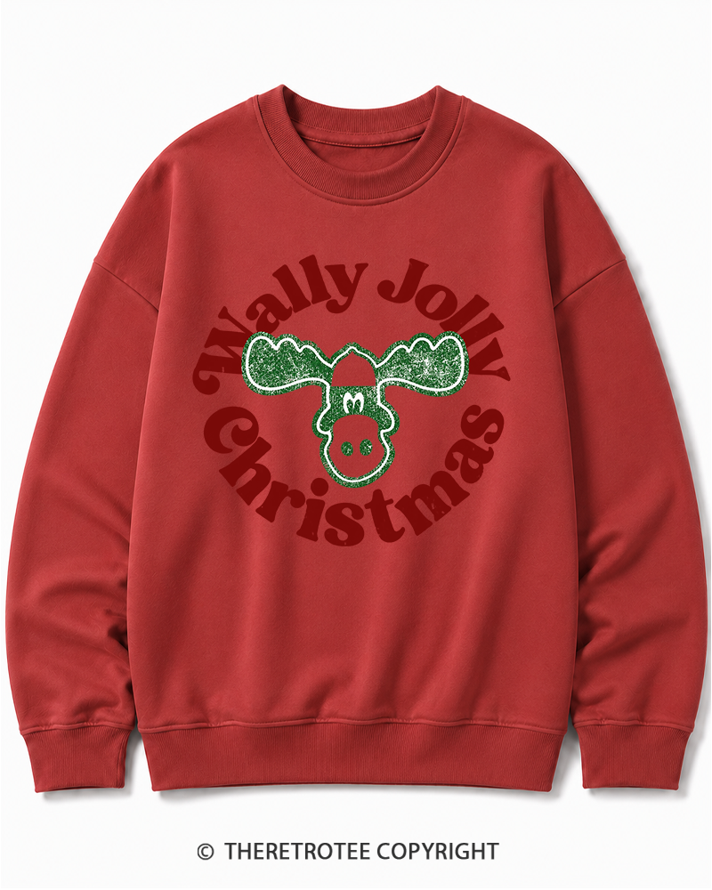 TheRetroTee Wally Jolly Christmas 1980s Christmas Cotton Sweatshirt