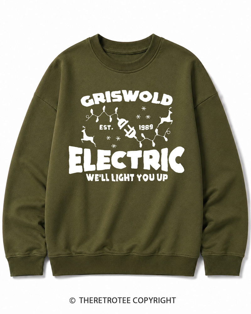 TheRetroTee We’ll Light You Up 1980s Christmas Cotton Sweatshirt