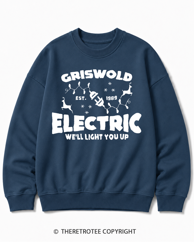 TheRetroTee We’ll Light You Up 1980s Christmas Cotton Sweatshirt
