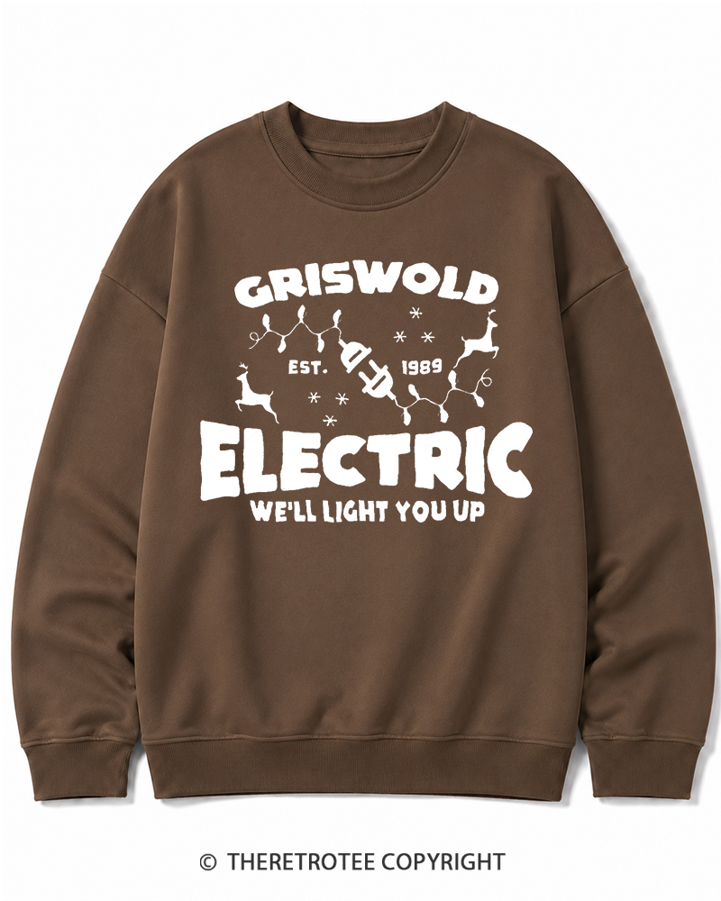 TheRetroTee We’ll Light You Up 1980s Christmas Cotton Sweatshirt