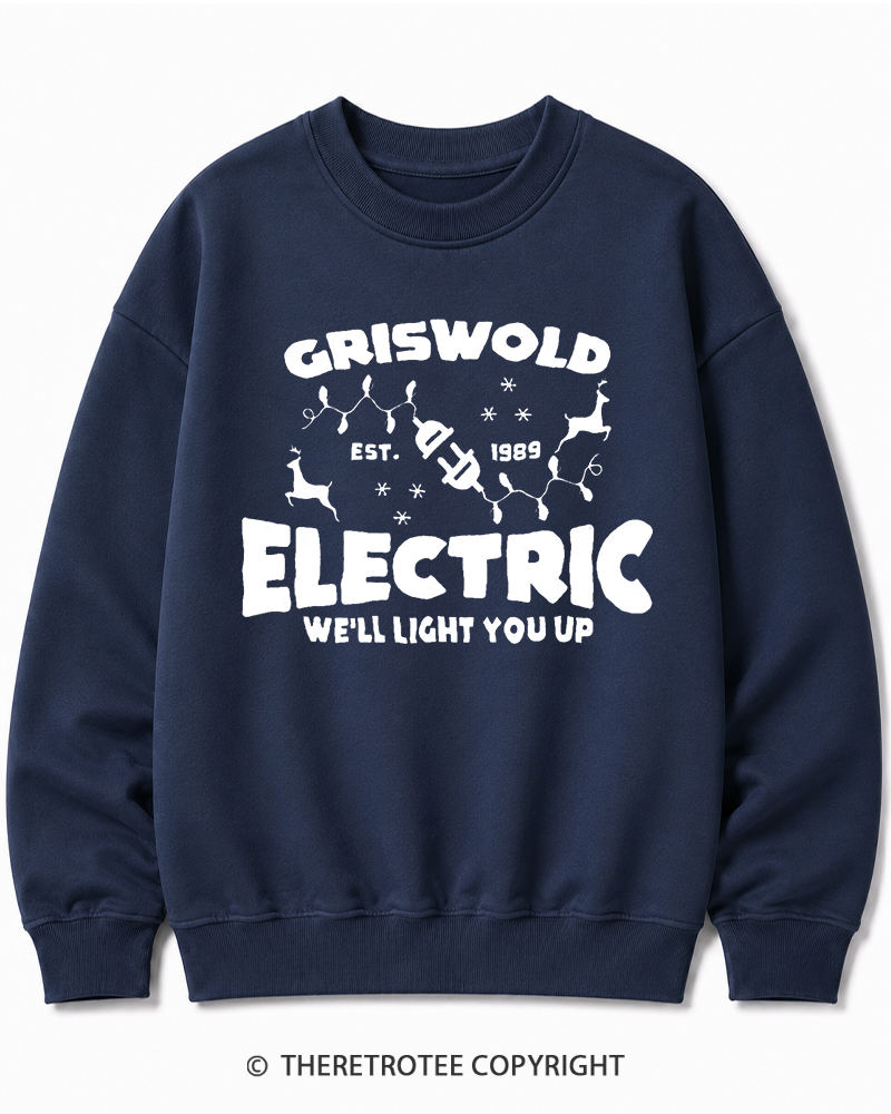 TheRetroTee We’ll Light You Up 1980s Christmas Cotton Sweatshirt