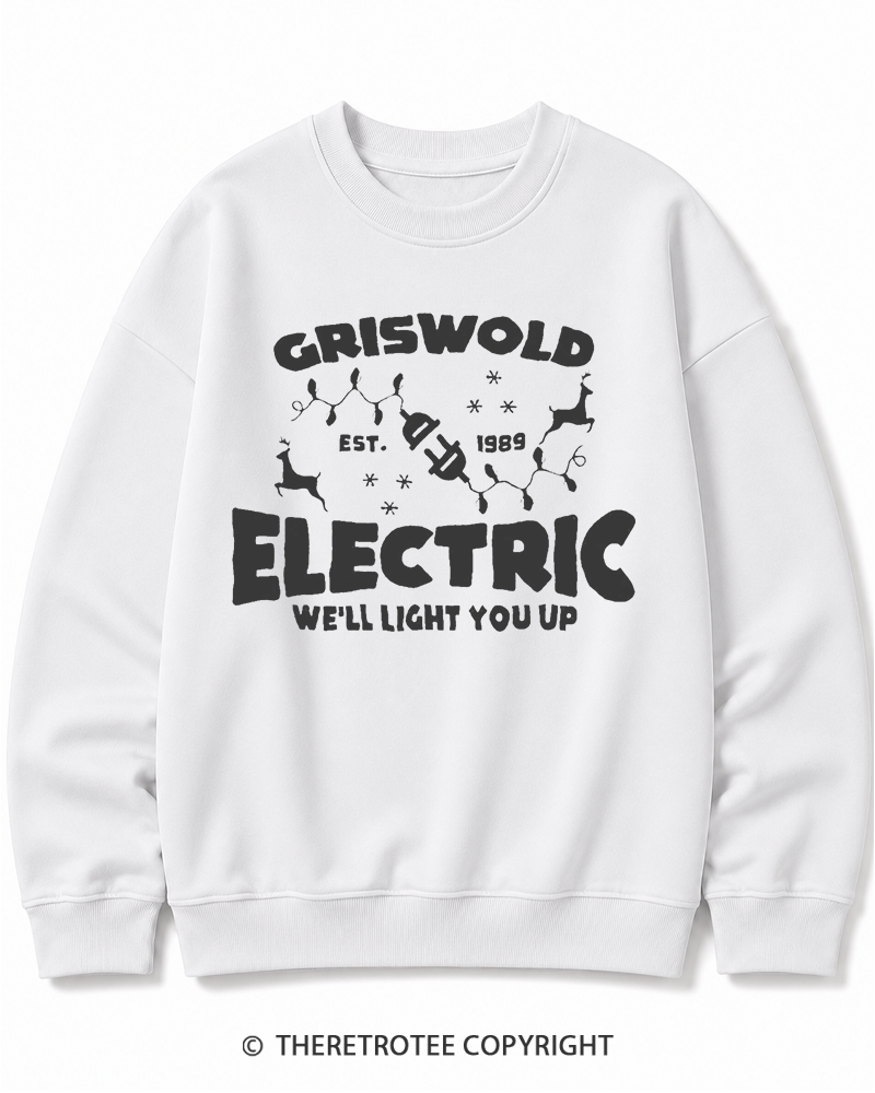 TheRetroTee We’ll Light You Up 1980s Christmas Cotton Sweatshirt