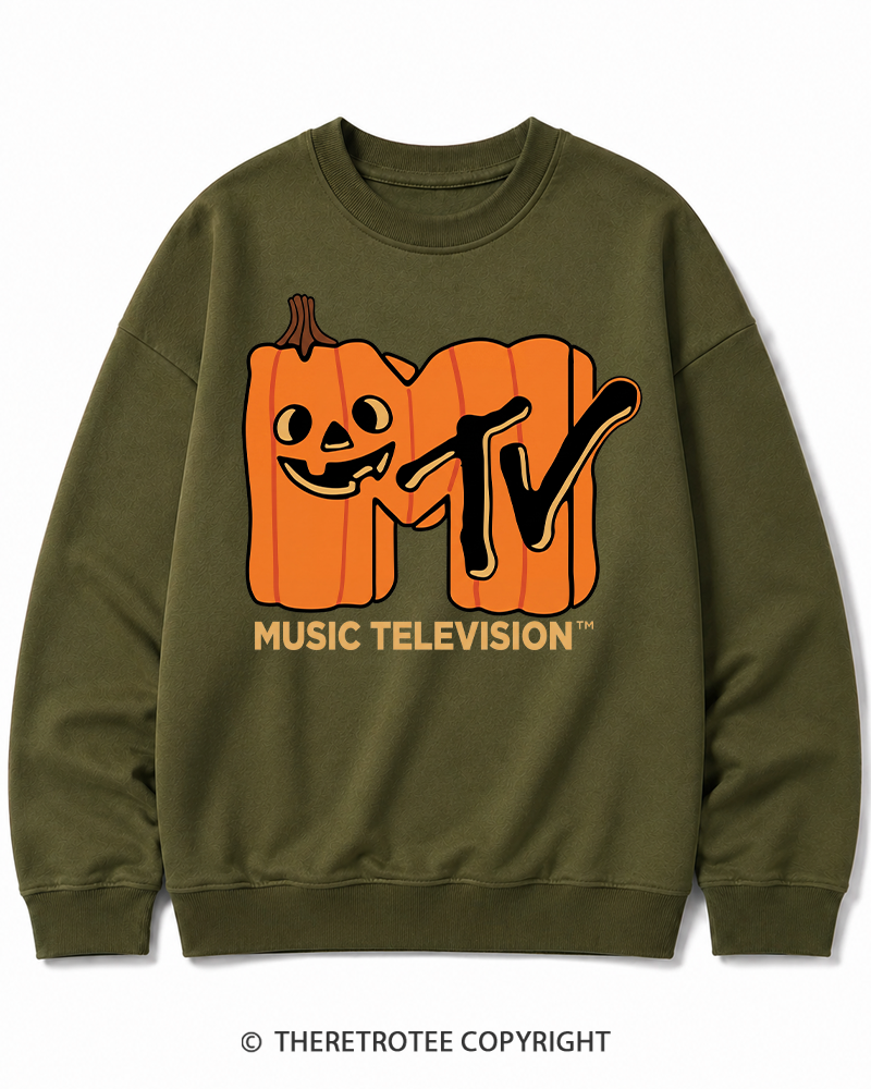TheRetroTee Halloween Video Radio 1980s Halloween Cotton Sweatshirt