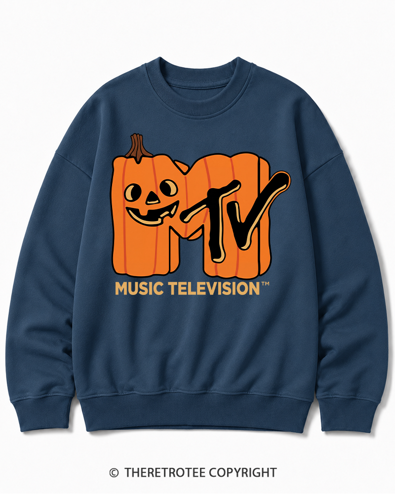 TheRetroTee Halloween Video Radio 1980s Halloween Cotton Sweatshirt