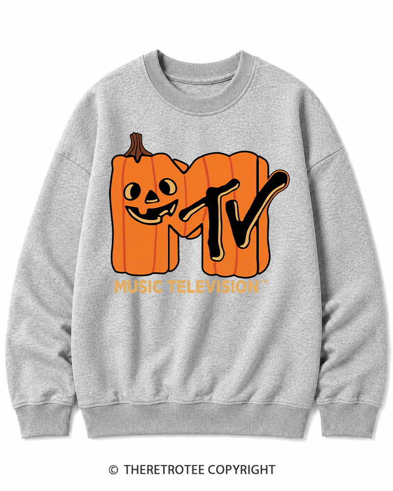 TheRetroTee Halloween Video Radio 1980s Halloween Cotton Sweatshirt