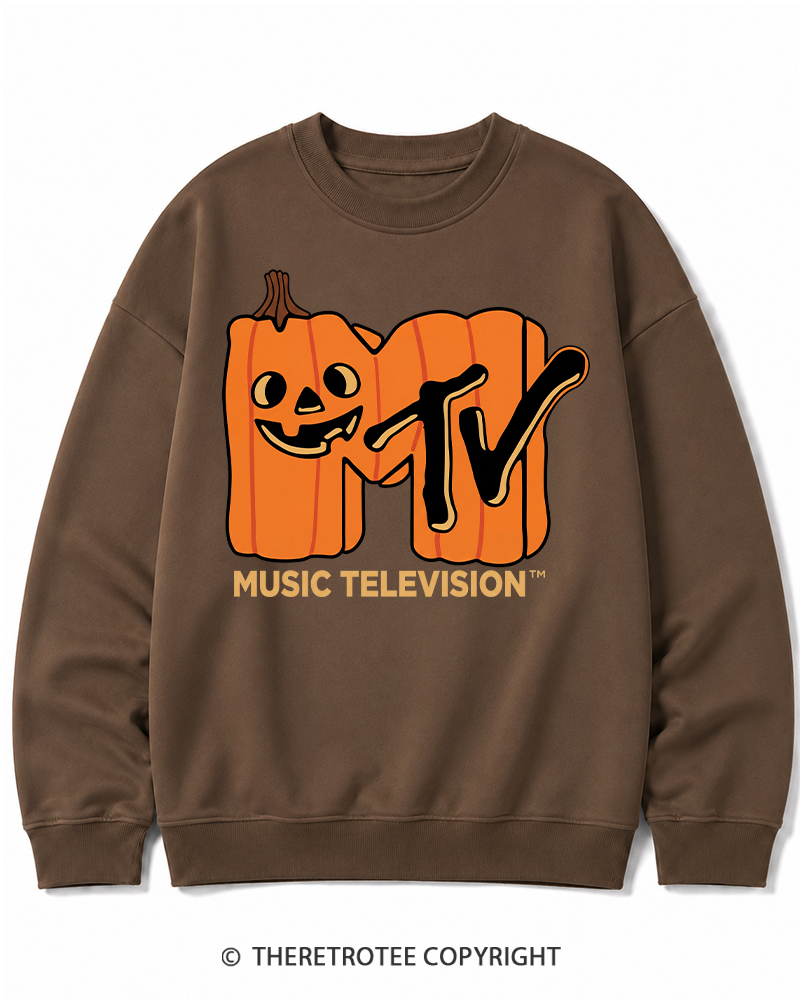 TheRetroTee Halloween Video Radio 1980s Halloween Cotton Sweatshirt