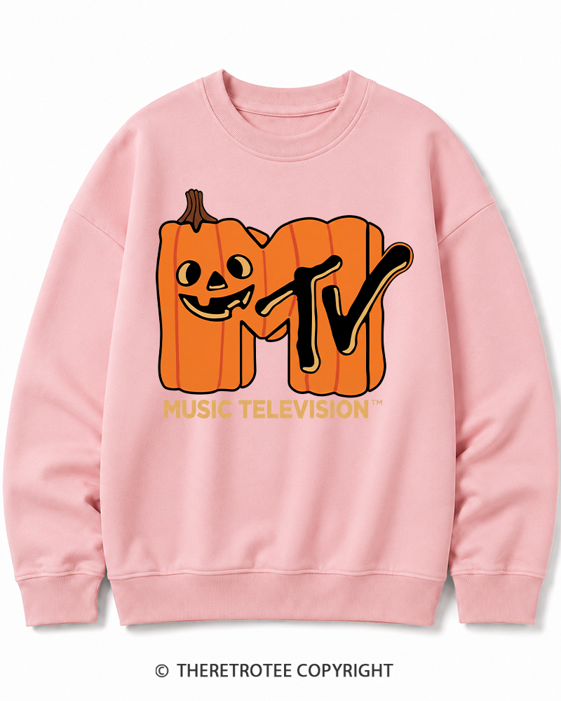 TheRetroTee Halloween Video Radio 1980s Halloween Cotton Sweatshirt