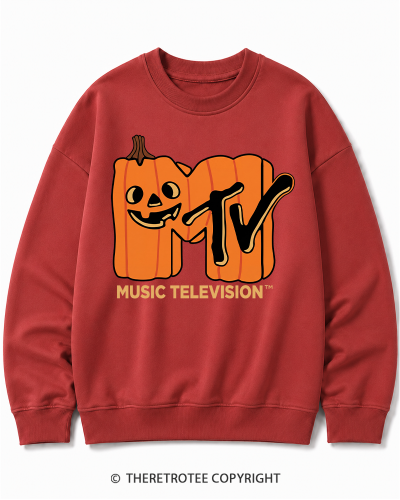 TheRetroTee Halloween Video Radio 1980s Halloween Cotton Sweatshirt