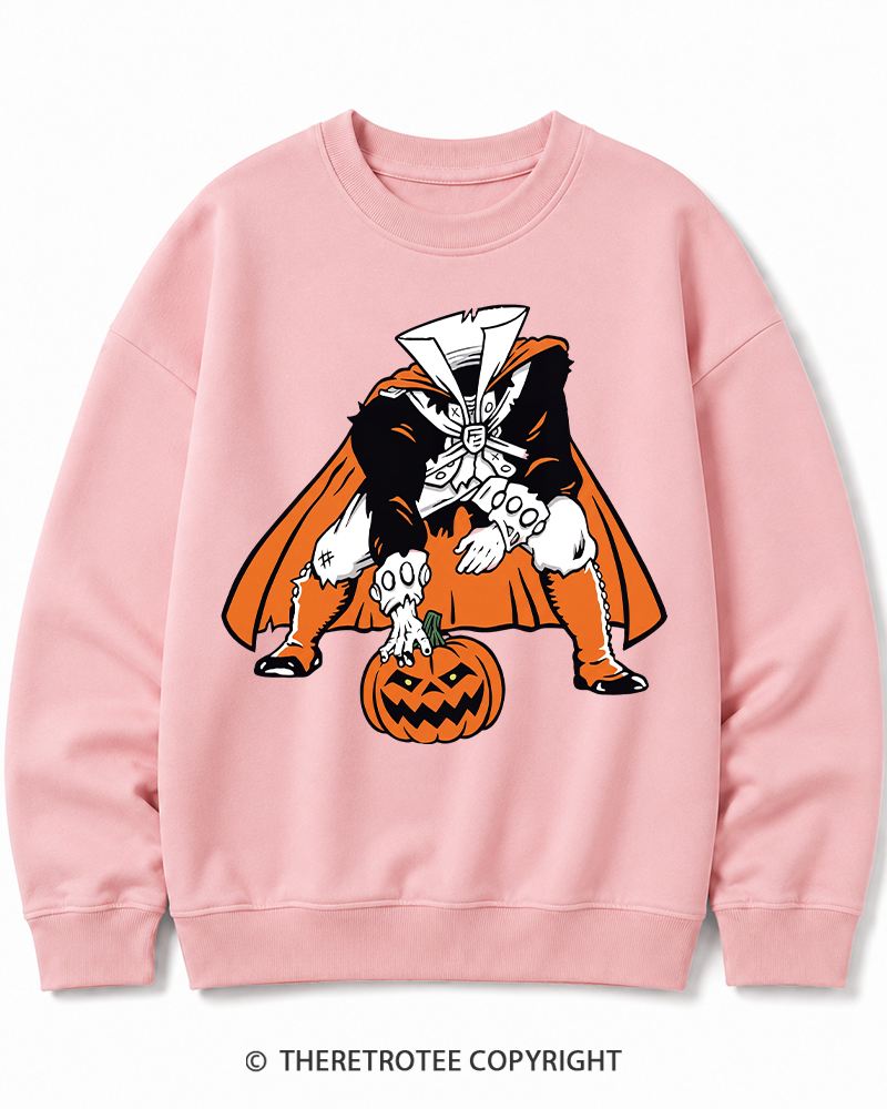 TheRetroTee Headless Horseman Patriots 1970s Halloween Cotton Sweatshirt