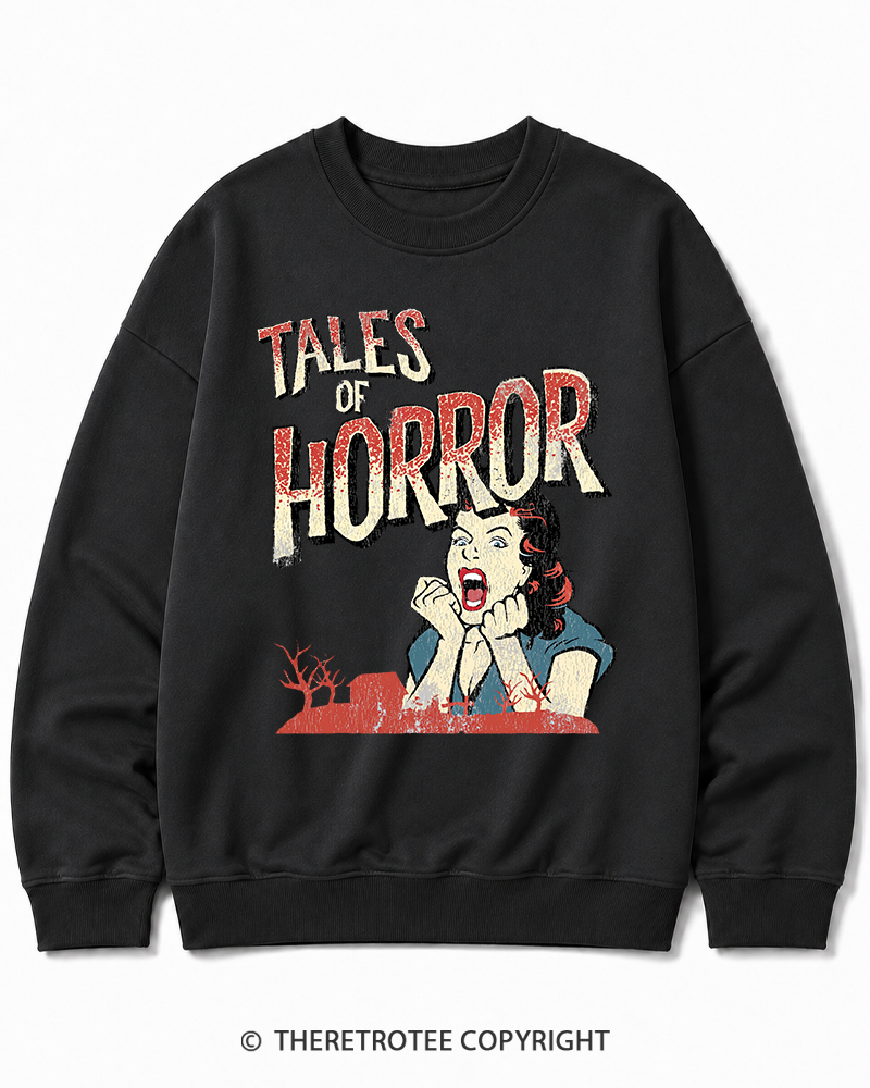 TheRetroTee Horror Movie 1950s Halloween Cotton Sweatshirt