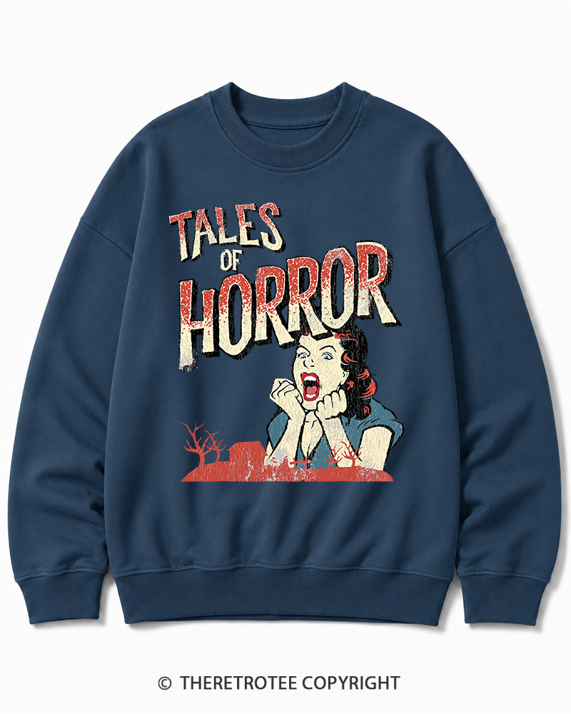 TheRetroTee Horror Movie 1950s Halloween Cotton Sweatshirt