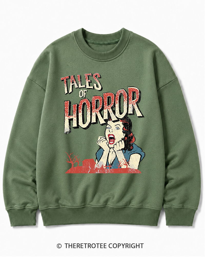 TheRetroTee Horror Movie 1950s Halloween Cotton Sweatshirt