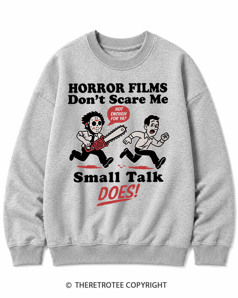 TheRetroTee Horror Small Talk 1980s Halloween Halloween Cotton Sweatshirt