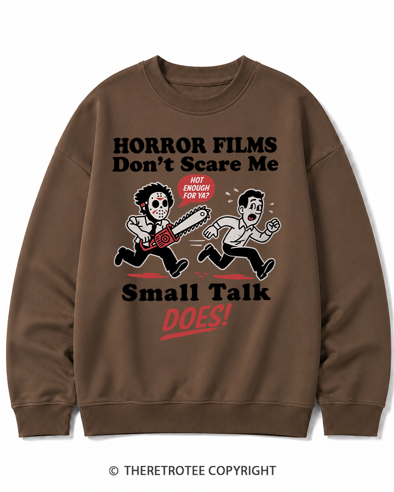 TheRetroTee Horror Small Talk 1980s Halloween Halloween Cotton Sweatshirt