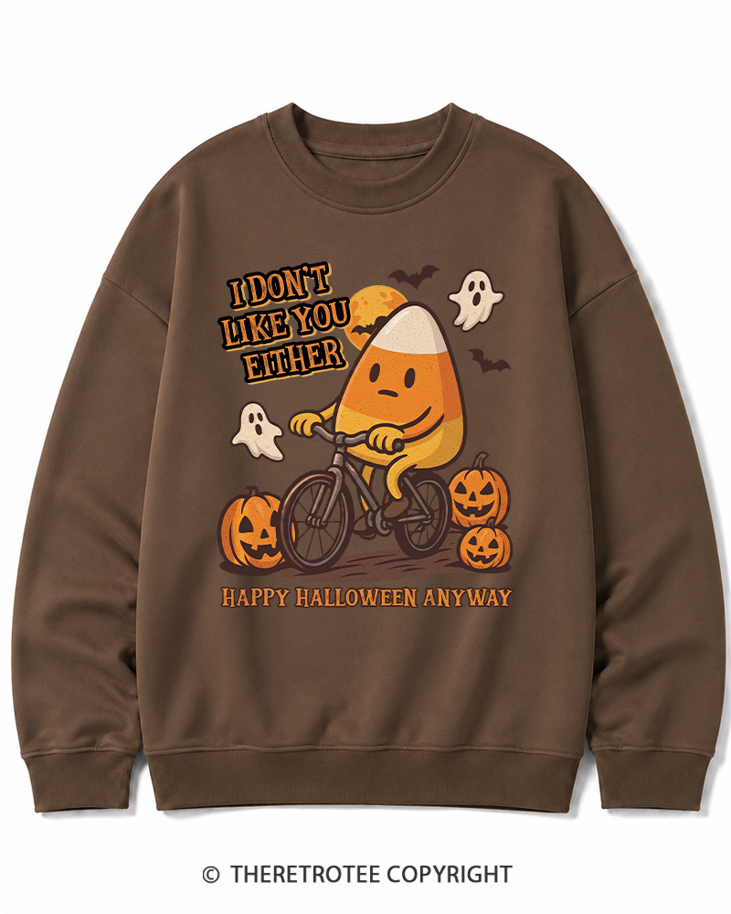 TheRetroTee I Don’t Like You Either 1990s Halloween Halloween Cotton Sweatshirt