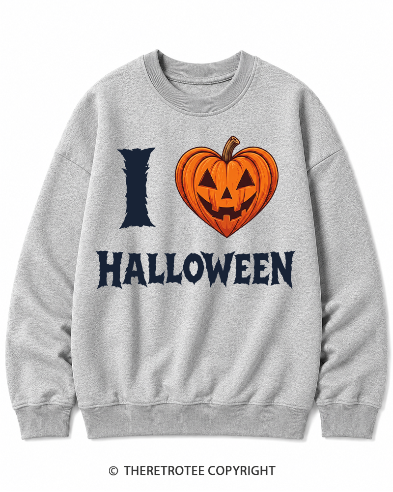 TheRetroTee I Love Halloween 1980s Halloween Cotton Sweatshirt