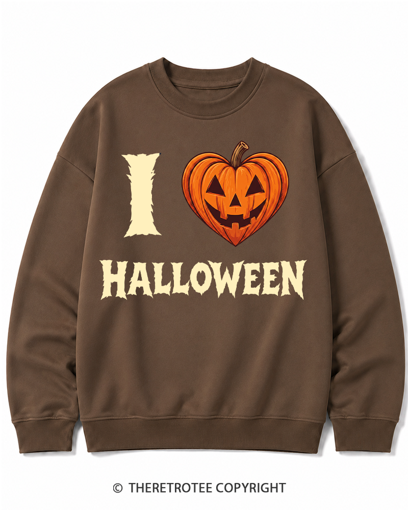 TheRetroTee I Love Halloween 1980s Halloween Cotton Sweatshirt