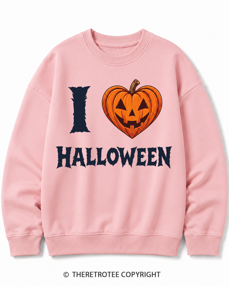 TheRetroTee I Love Halloween 1980s Halloween Cotton Sweatshirt