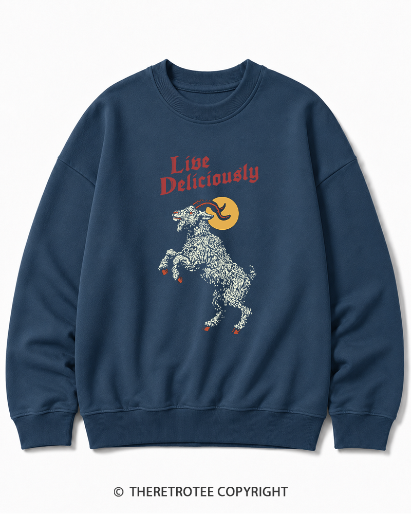 TheRetroTee Live Deliciously 1990s Halloween Halloween Cotton Sweatshirt