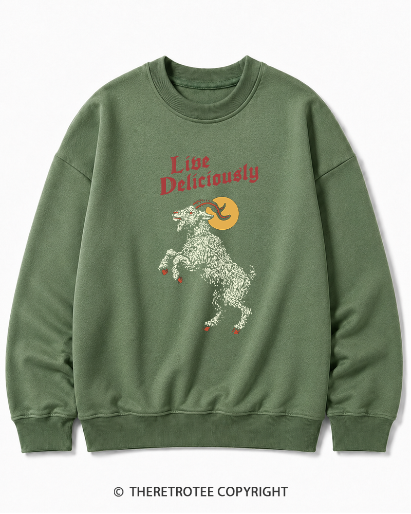 TheRetroTee Live Deliciously 1990s Halloween Halloween Cotton Sweatshirt