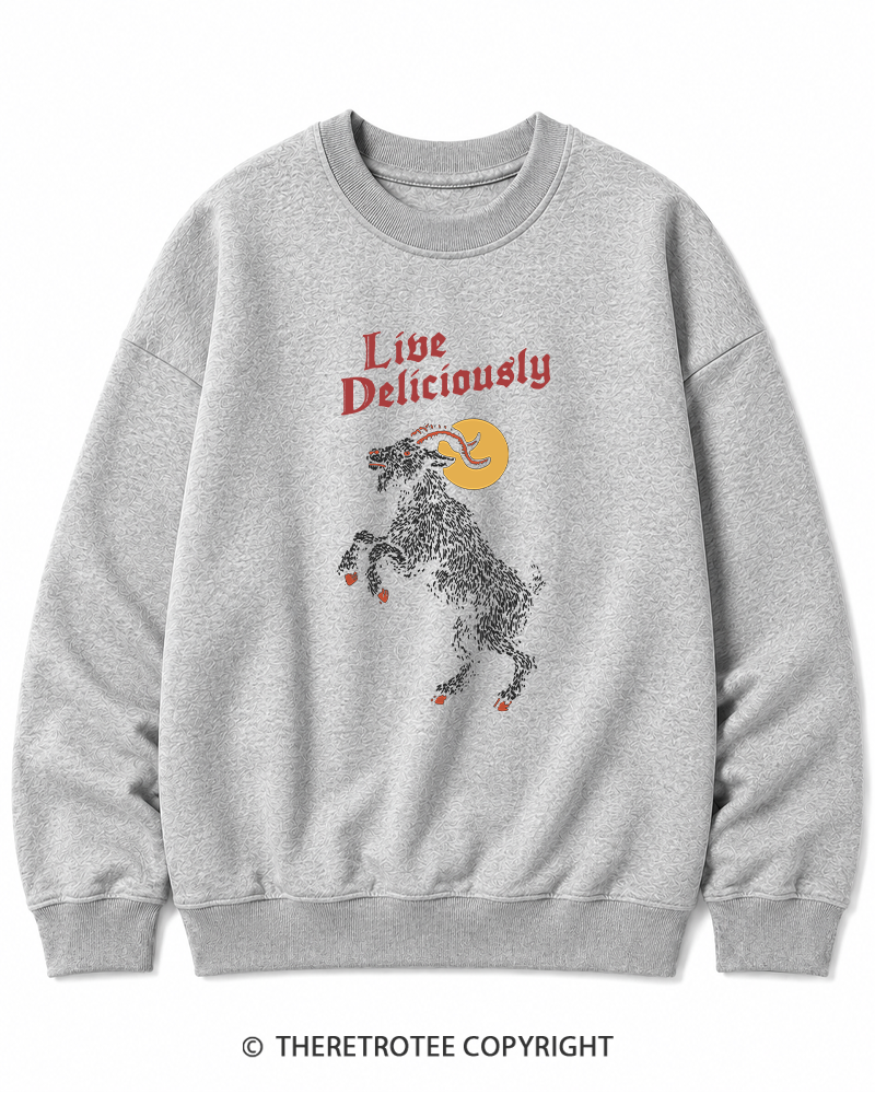 TheRetroTee Live Deliciously 1990s Halloween Halloween Cotton Sweatshirt