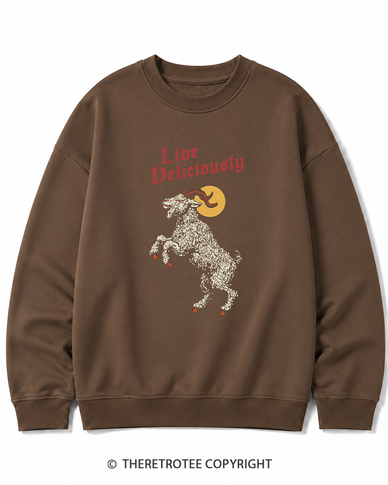 TheRetroTee Live Deliciously 1990s Halloween Halloween Cotton Sweatshirt