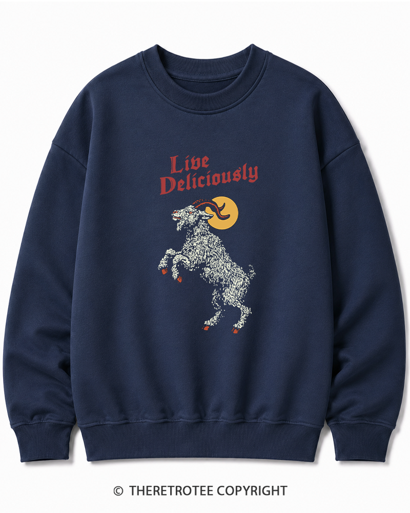 TheRetroTee Live Deliciously 1990s Halloween Halloween Cotton Sweatshirt