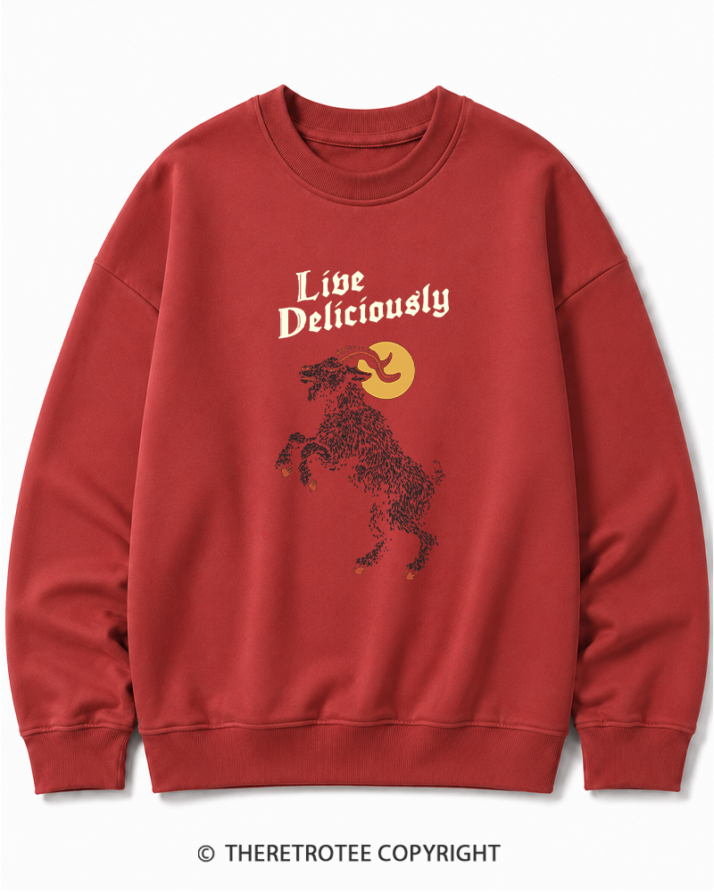 TheRetroTee Live Deliciously 1990s Halloween Halloween Cotton Sweatshirt