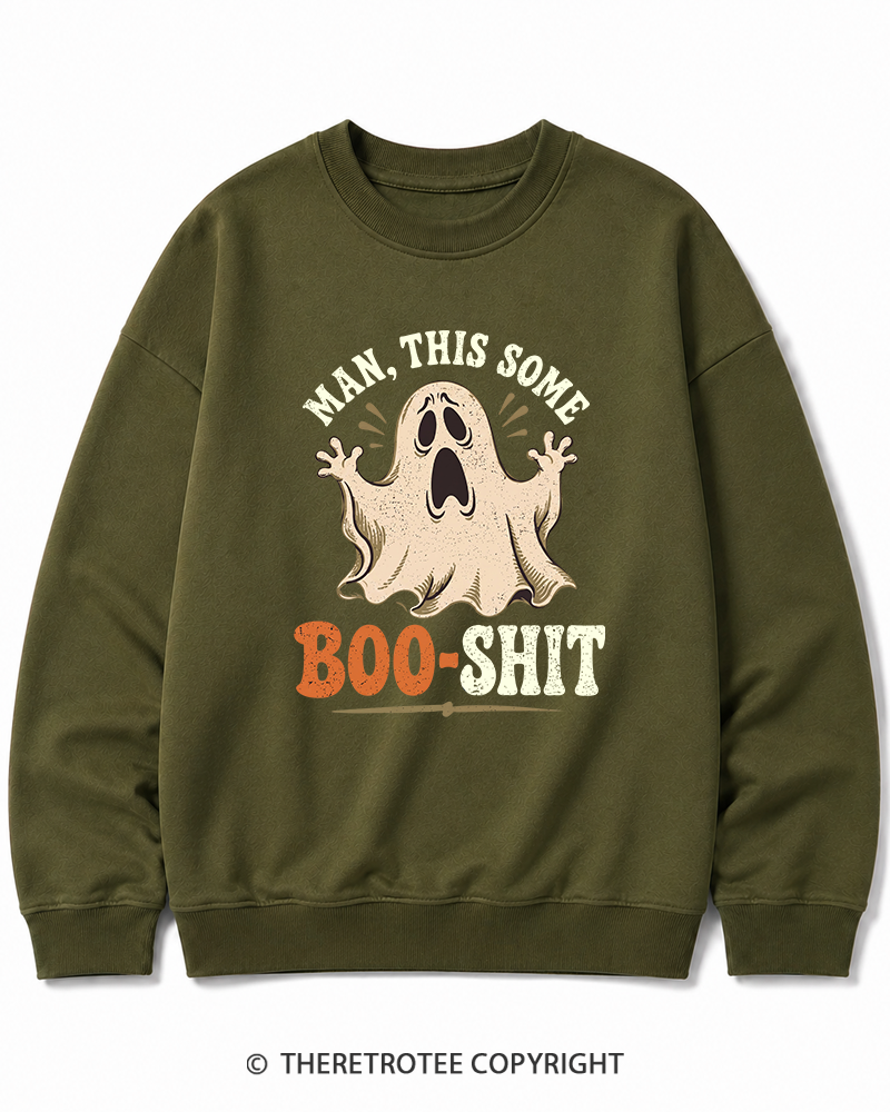 TheRetroTee Man, This Some Bullshit 1970s Halloween Halloween Cotton Sweatshirt