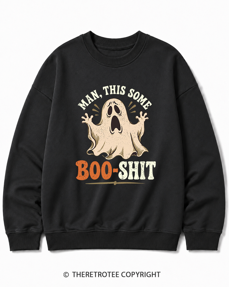 TheRetroTee Man, This Some Bullshit 1970s Halloween Halloween Cotton Sweatshirt